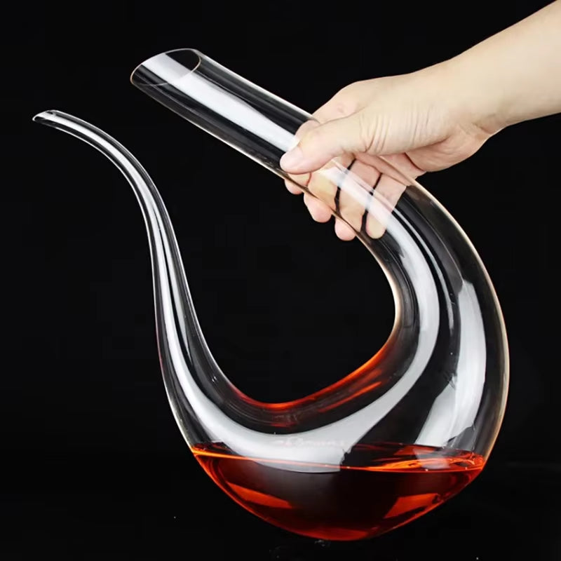 1500ML Big Decanter Handmade Crystal Red Wine Brandy Champagne Glasses Decanter Bottle Jug Pourer Aerator for Family Bar