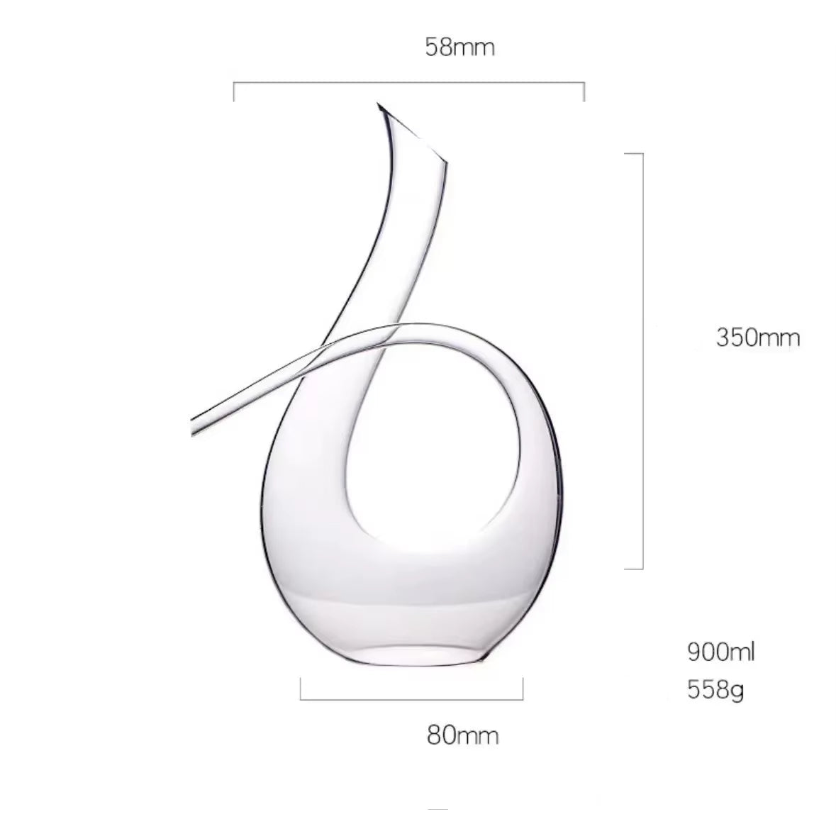 Light Luxury U-Shaped Harp Red Wine Decanter Household Luxury Crystal Glass 6-Character Wine Dispenser