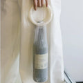 Stylish Resin Handle Wine Pouch Mesh and Embedded Rhinestones Bottle Holder Versatile Insulation Cup Bag for Daily Use