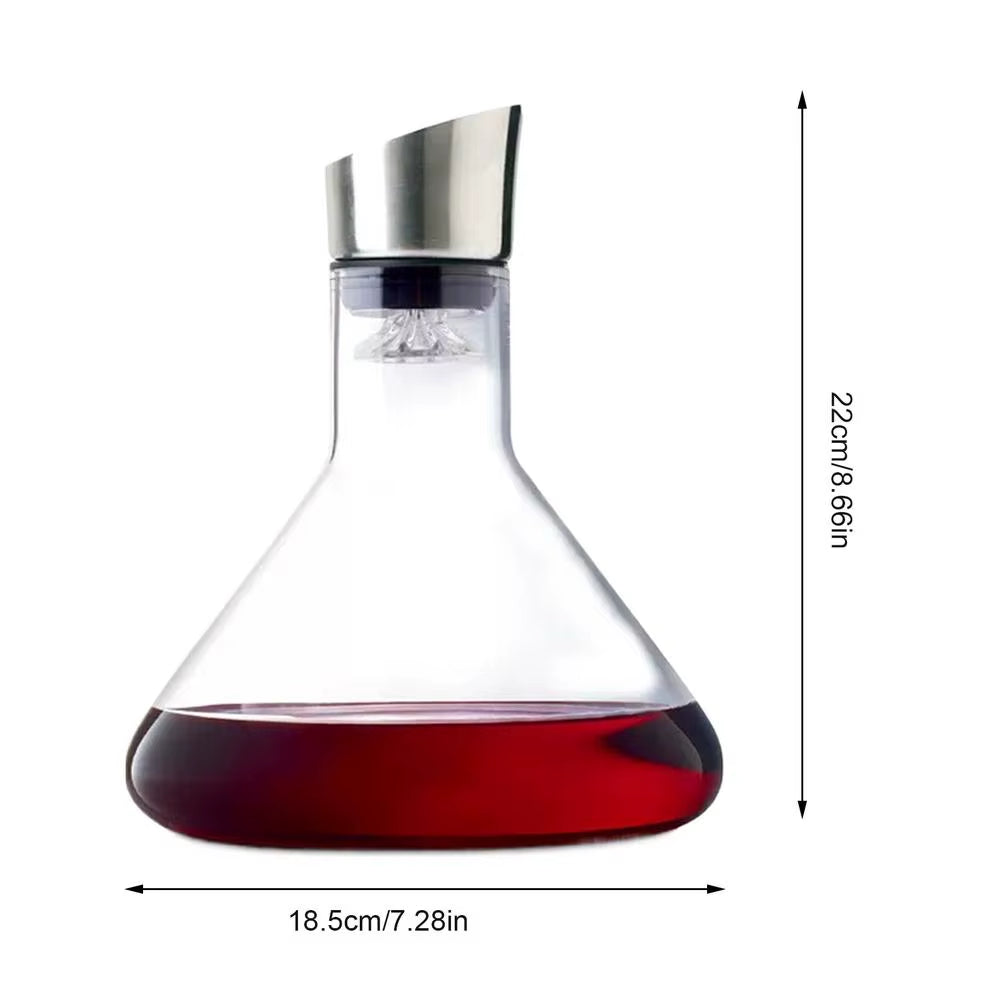 Wine Decanter Built-In Aerator Pourer Wine Carafe Decanter Hand-Blown Crystal Glass Wine Accessories Decanters 1500ML