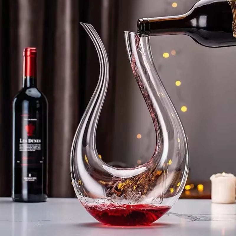 1500ML Big Decanter Handmade Crystal Red Wine Brandy Champagne Glasses Decanter Bottle Jug Pourer Aerator for Family Bar